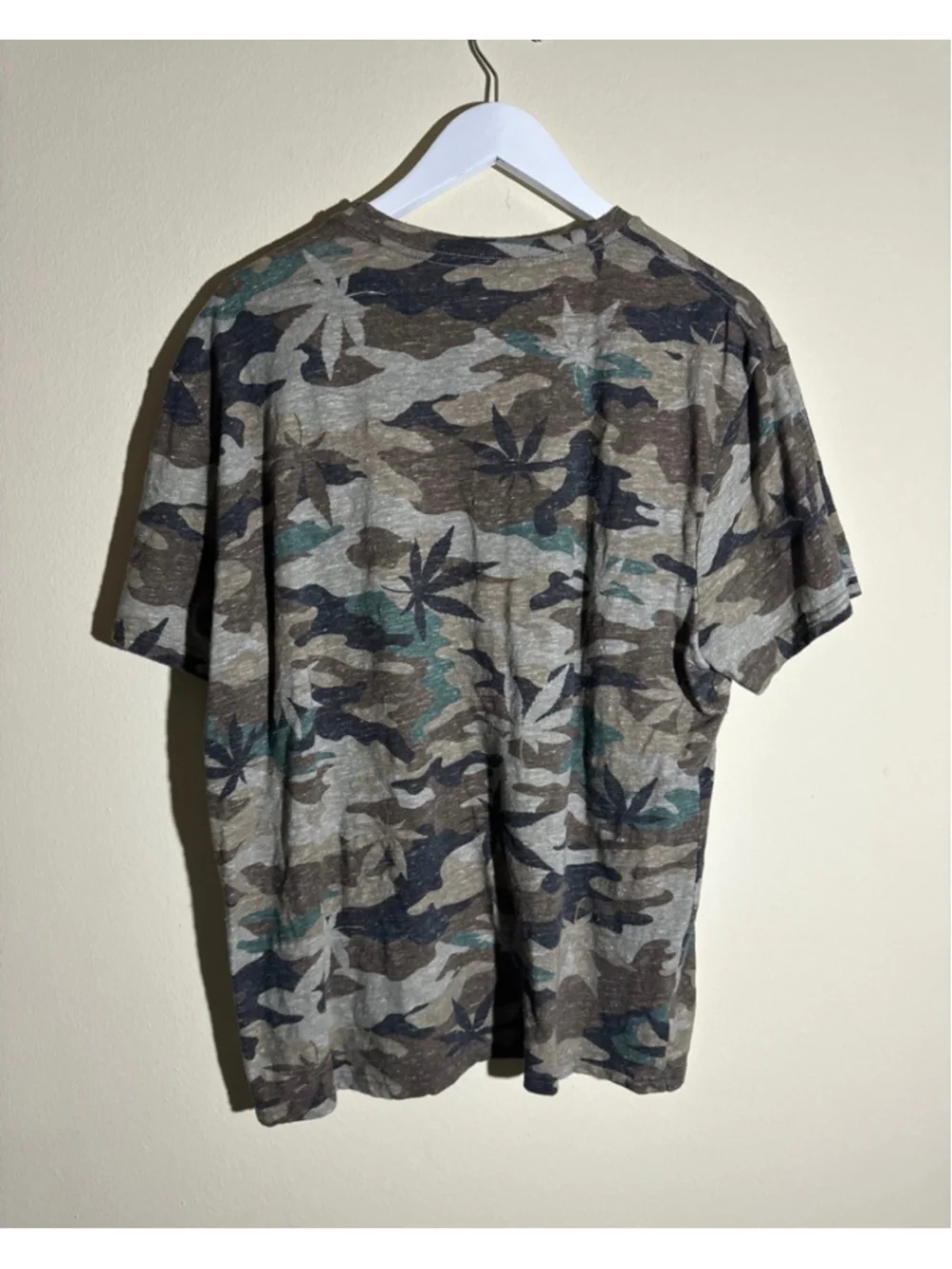Lucky Brand Camo Print Short Sleeve T-Shirt XL Green Brown